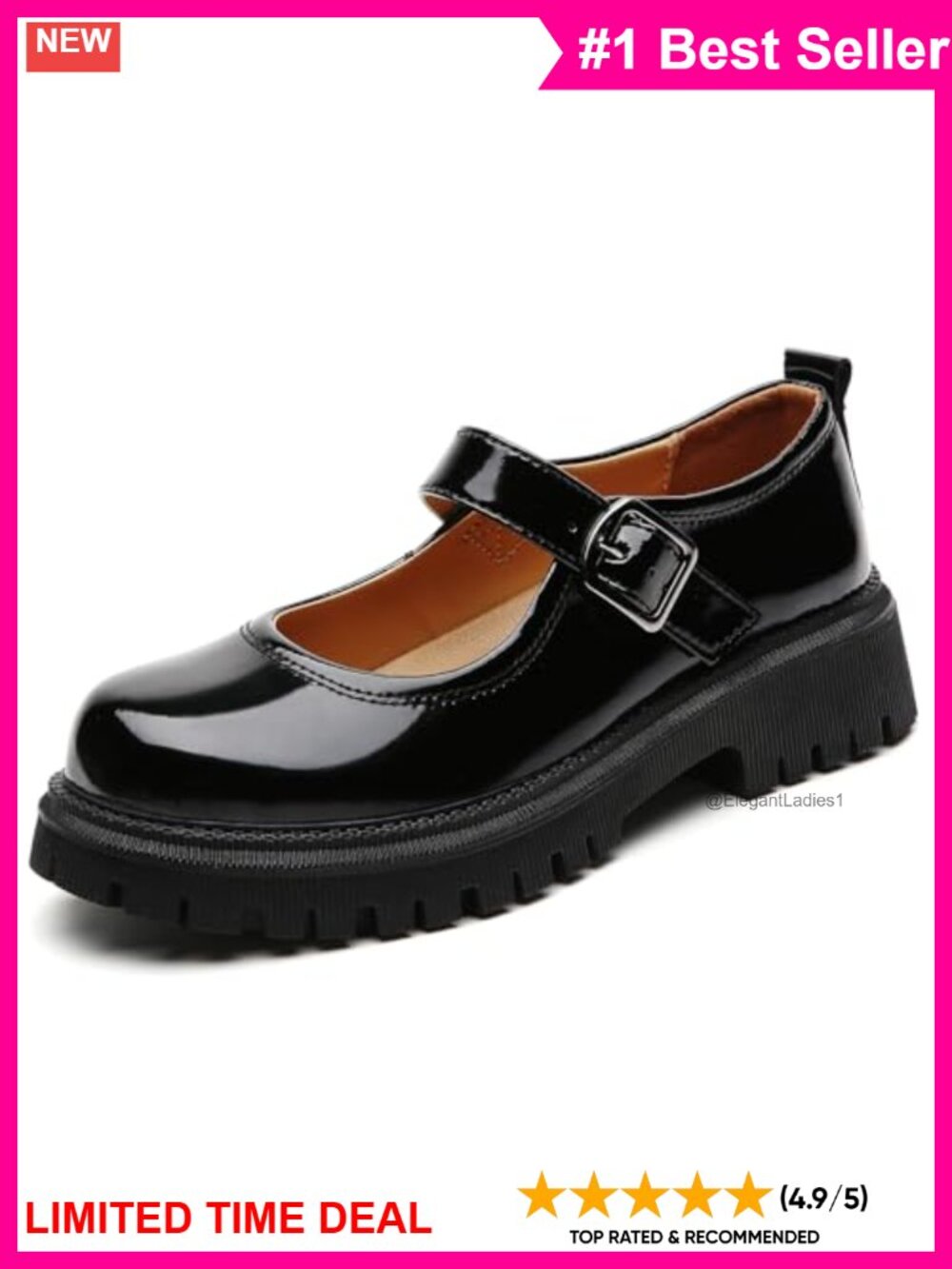 Mary Jane Platform Chunky Oxford Buckle Strap Women's Shoes